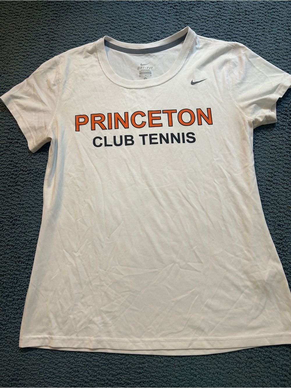 Nike Dri-FIT Princeton White T-Shirt with Gray Trim